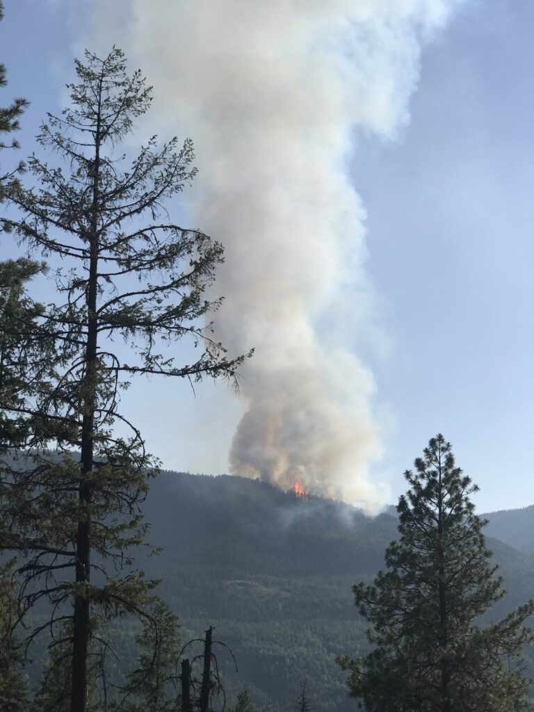 One of many fires started within sight of the Kootenai River in Montana