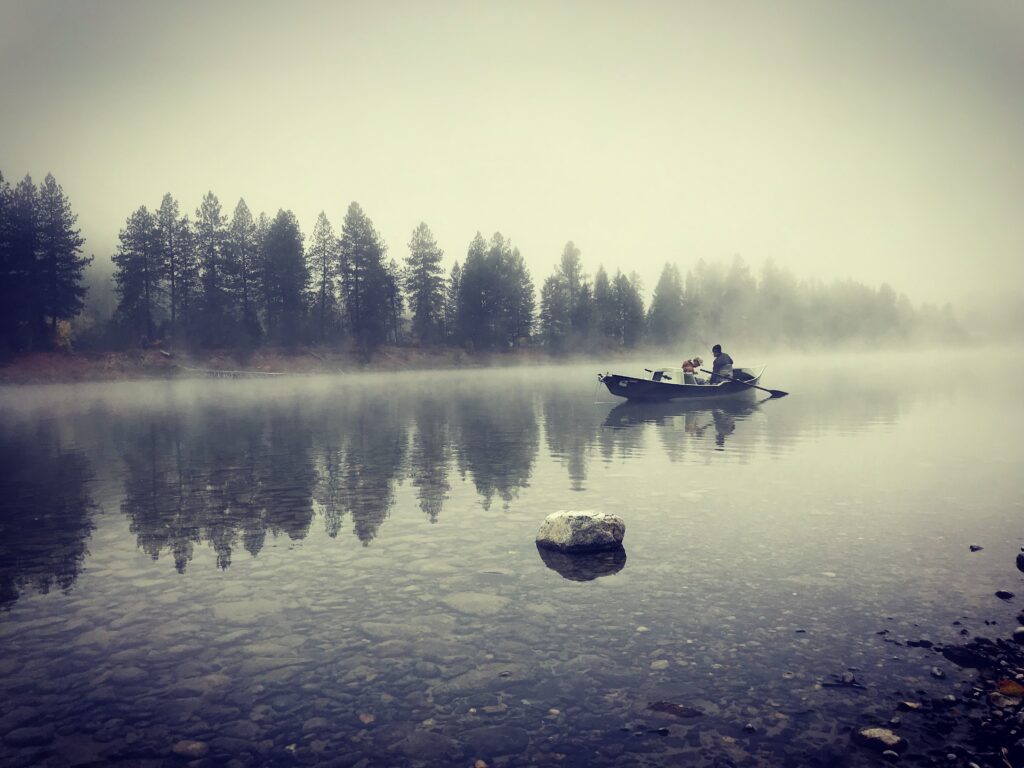 Fly fishing in September on the Kootenai River in Northwest Montana. 